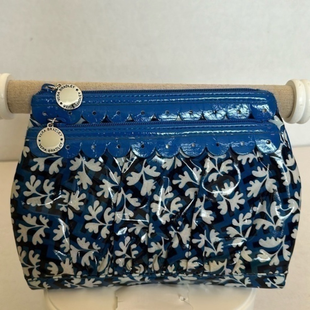 Vera Bradley frill blue make up bag NWOT